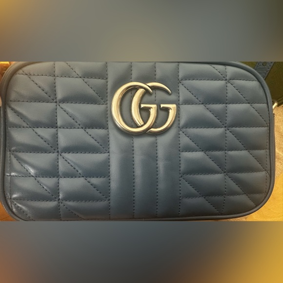 Almost New Gucci Marmont in denim blue leather - Picture 4 of 13